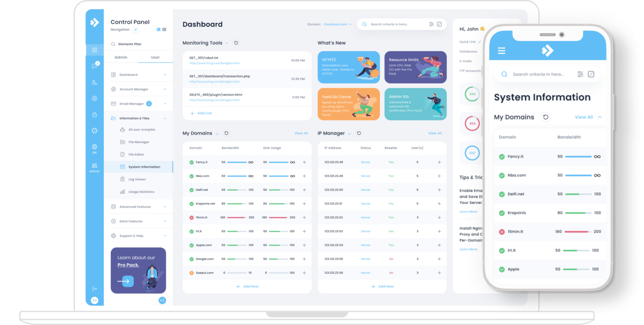 DirectAdmin Dashboard